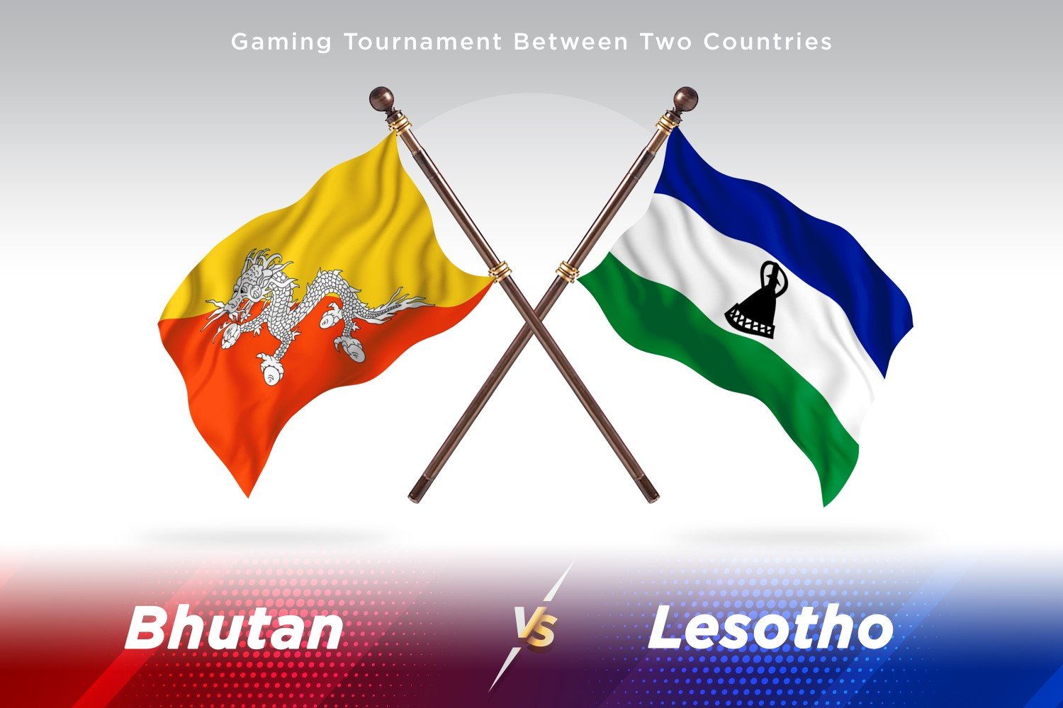 Bhutan versus Lesotho Two Flags