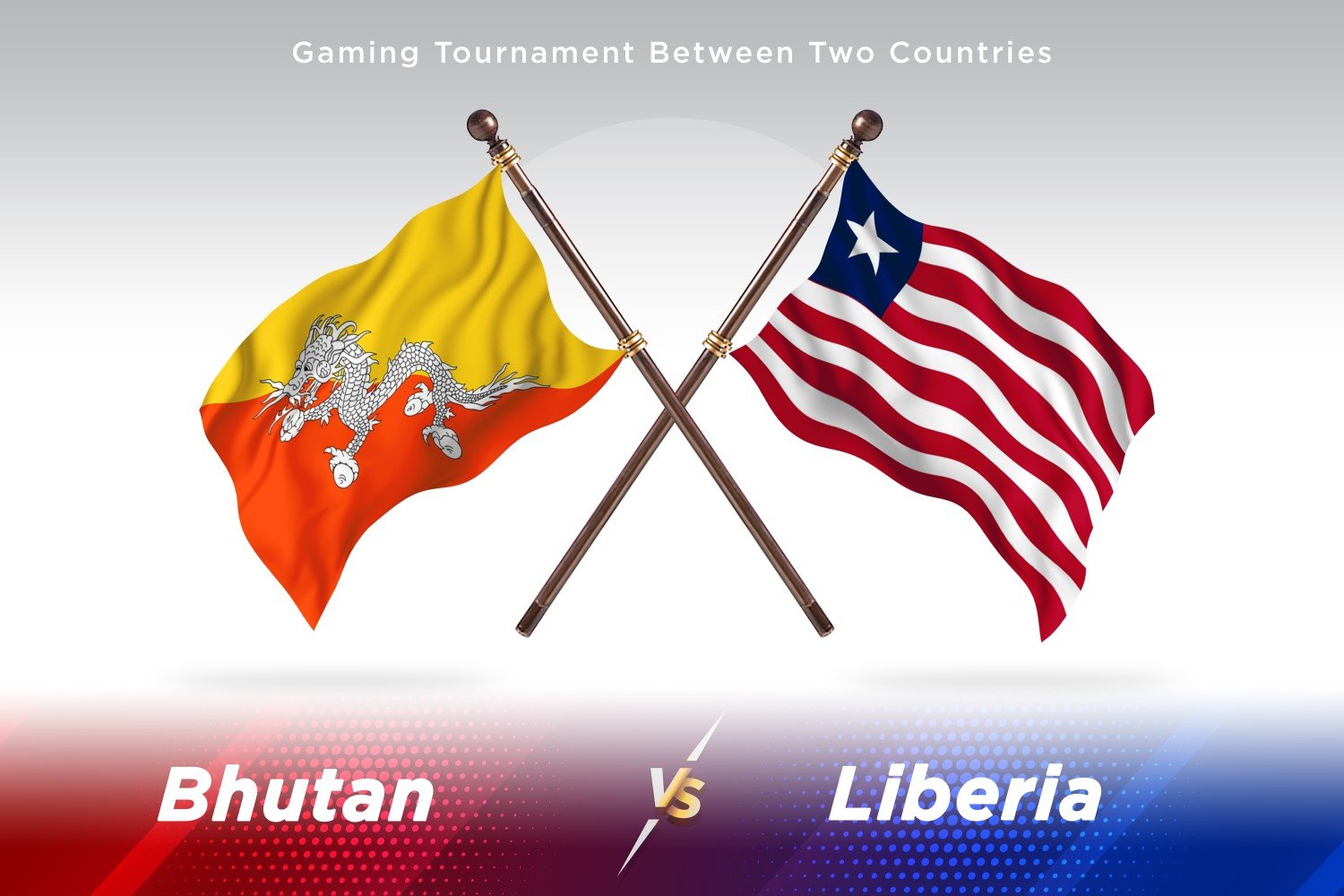 Bhutan versus Liberia Two Flags