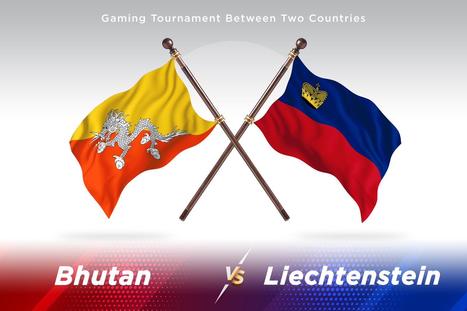 Bhutan versus Liechtenstein Two Flags