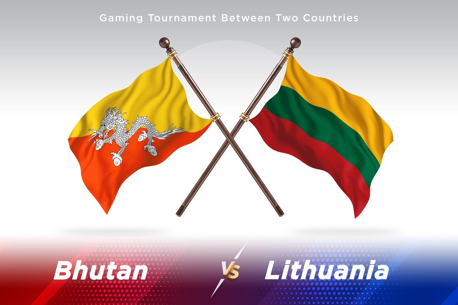 Bhutan versus Lithuania Two Flags