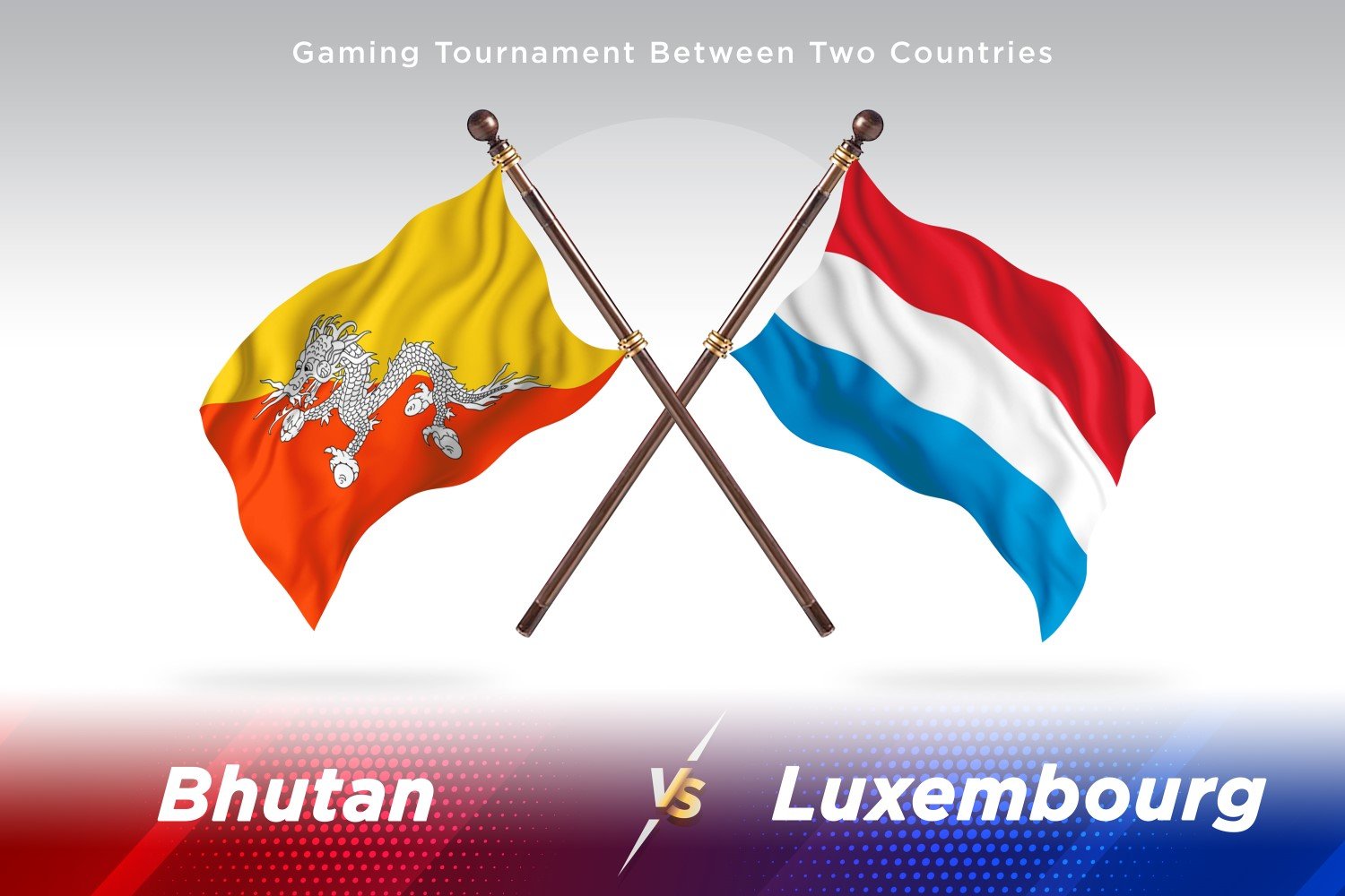 Bhutan versus Luxembourg Two Flags