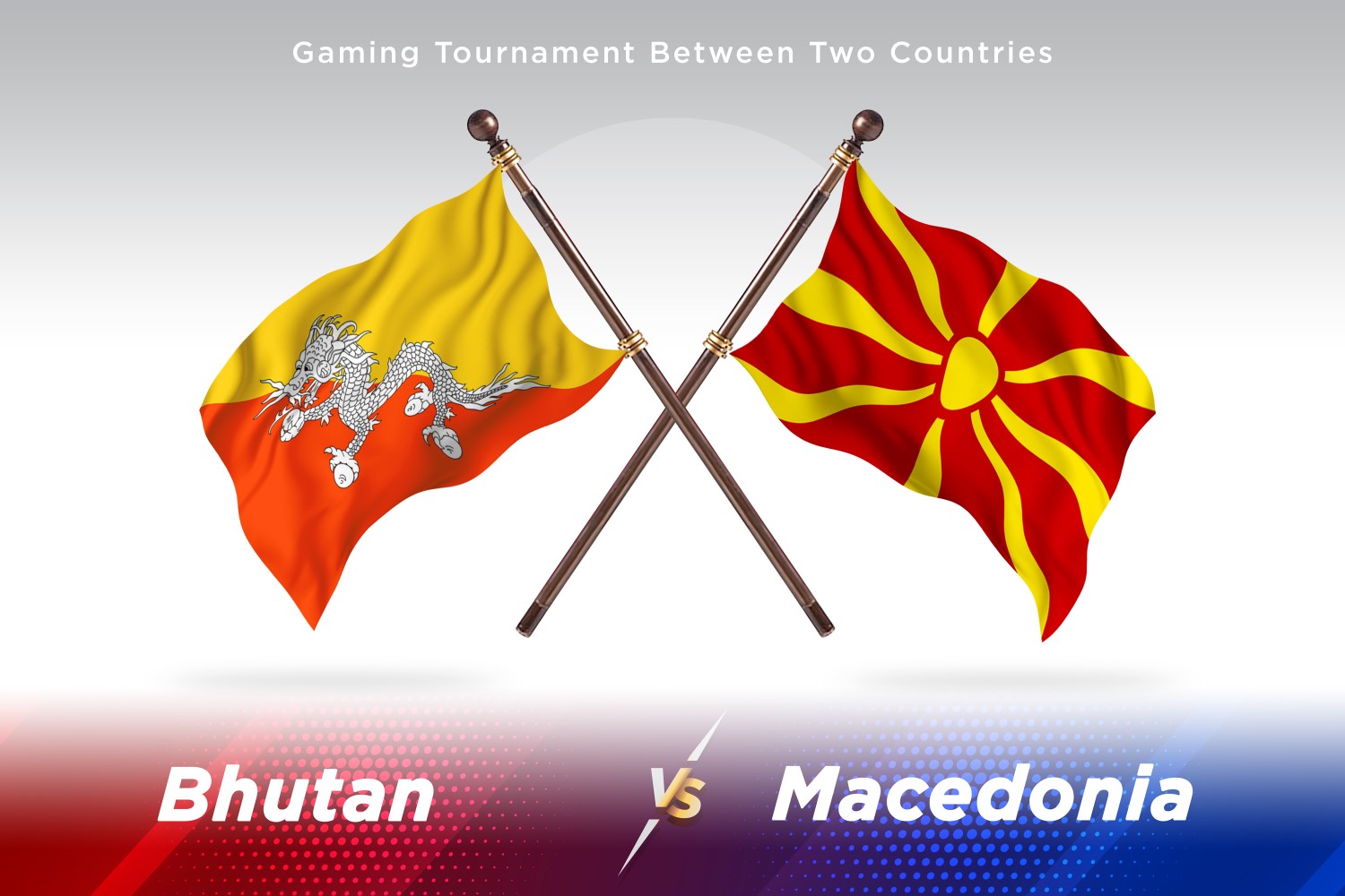 Bhutan versus Macedonia Two Flags