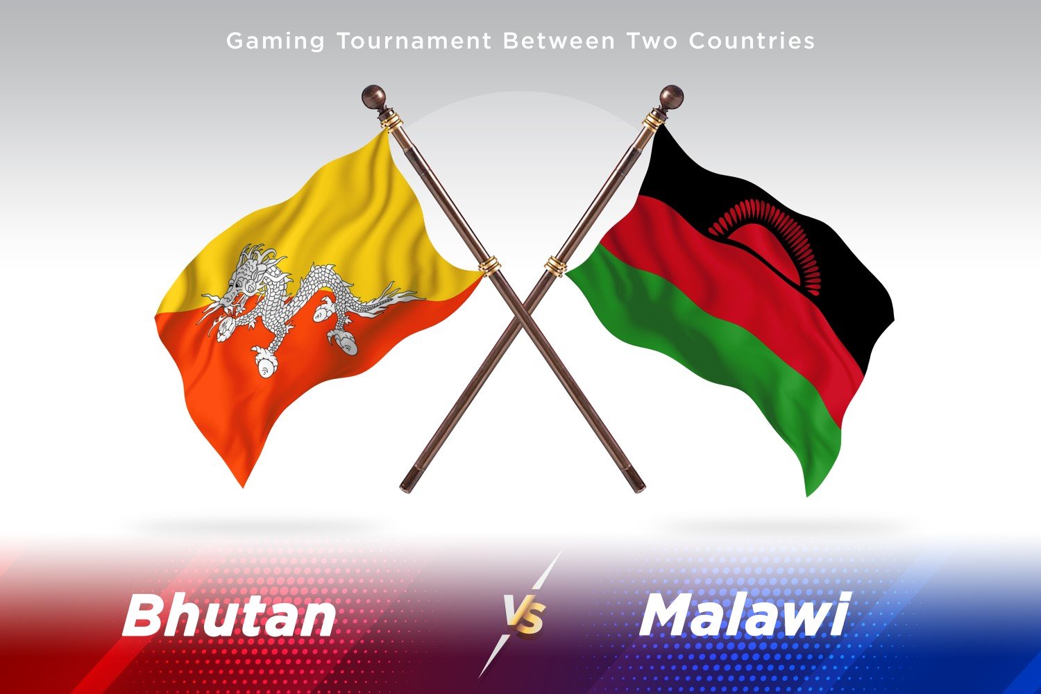 Bhutan versus Malawi Two Flags