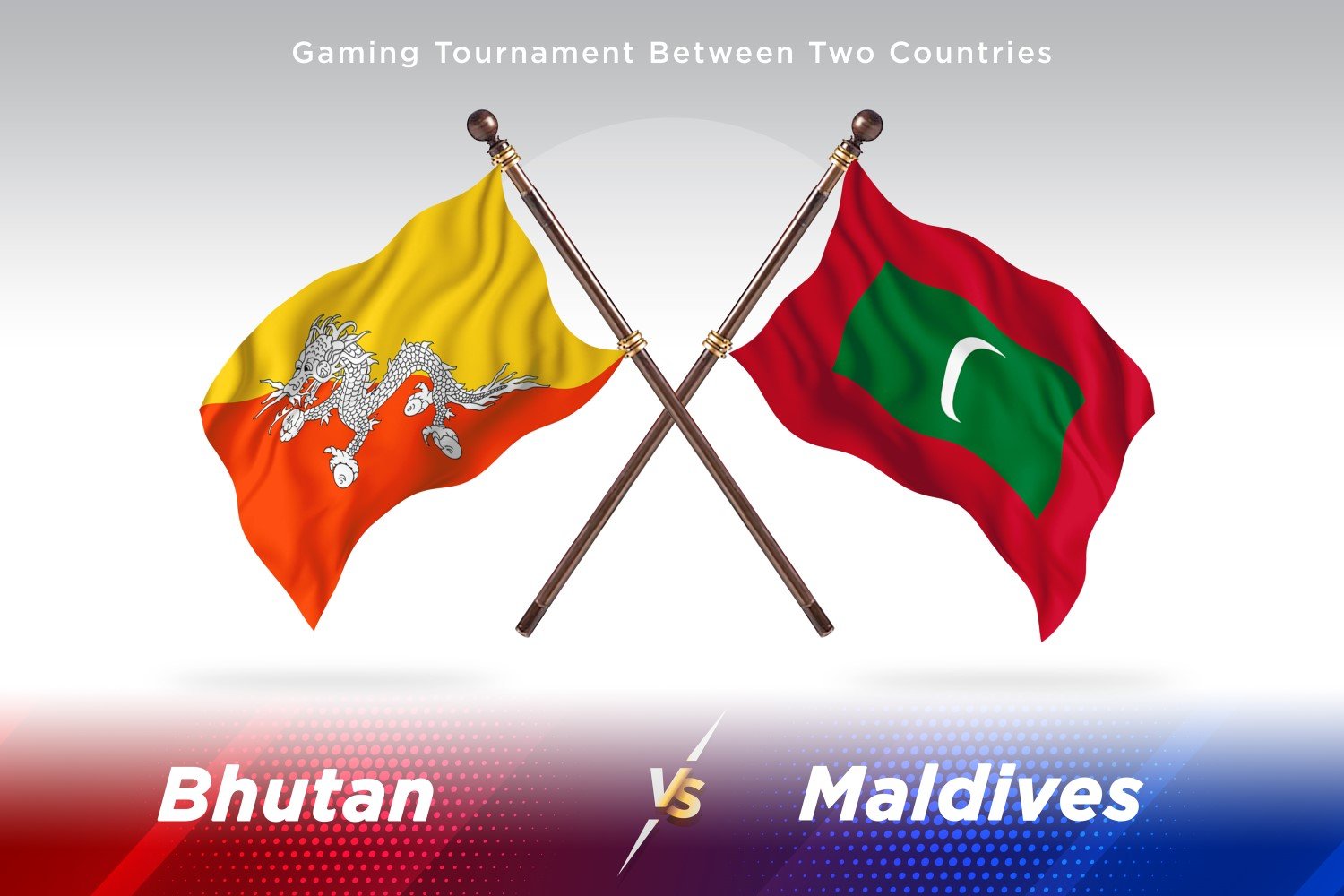 Bhutan versus Maldives Two Flags