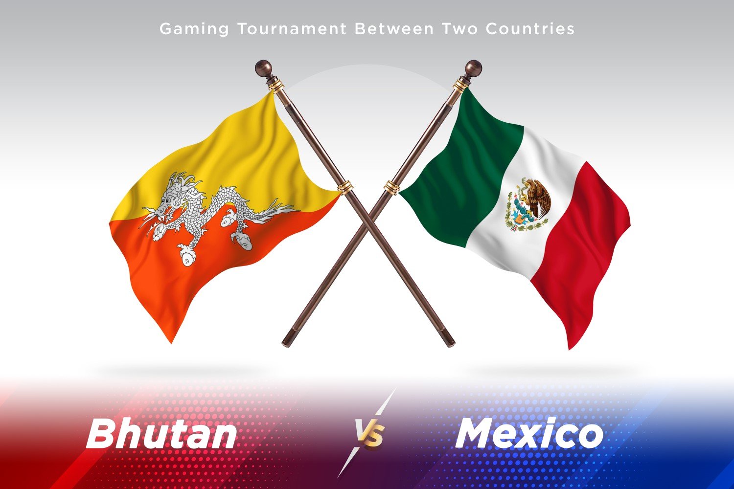 Bhutan versus Mexico Two Flags