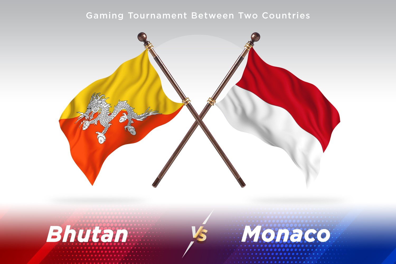 Bhutan versus Monaco Two Flags