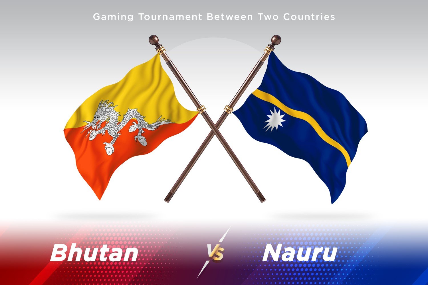 Bhutan versus Nauru Two Flags