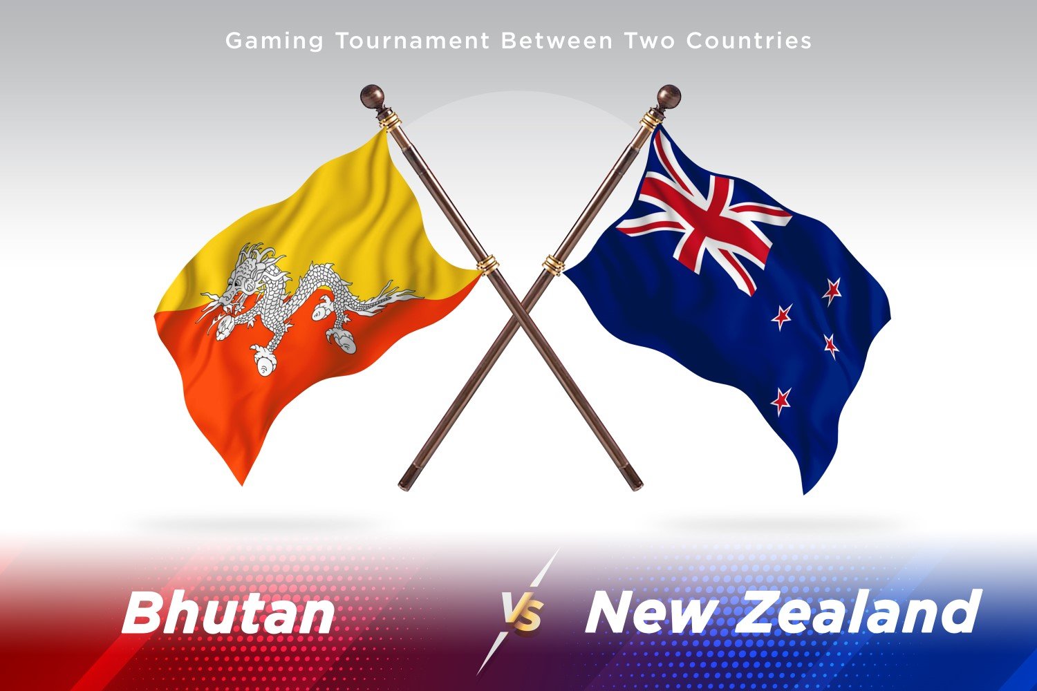 Bhutan versus new Zealand Two Flags