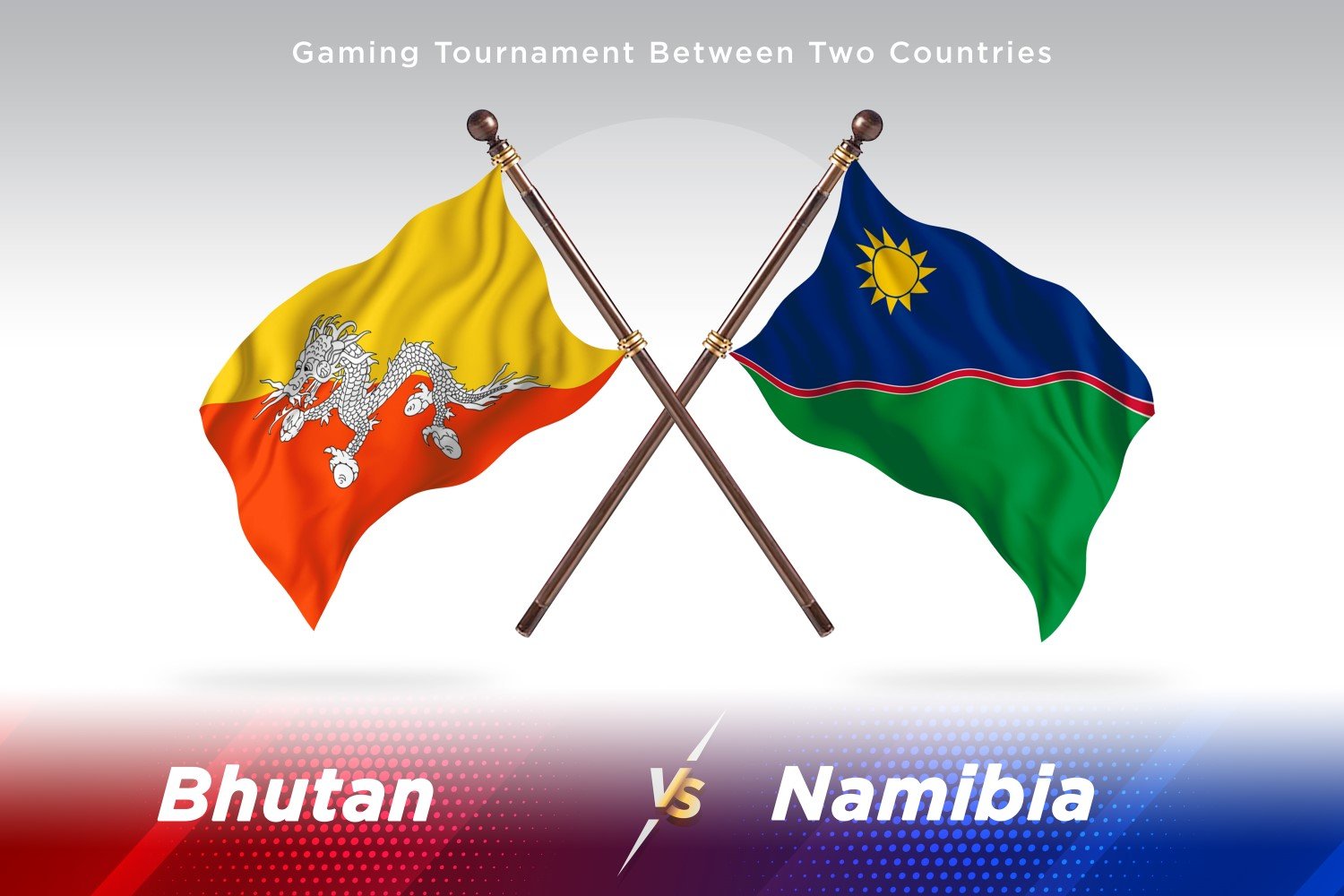 Bhutan versus Namibia Two Flags