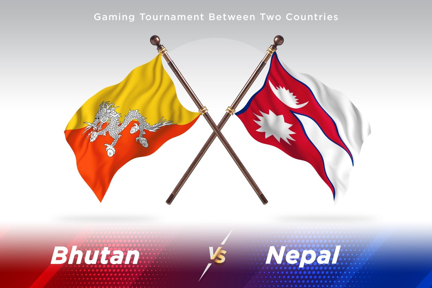 Bhutan versus Nepal Two Flags