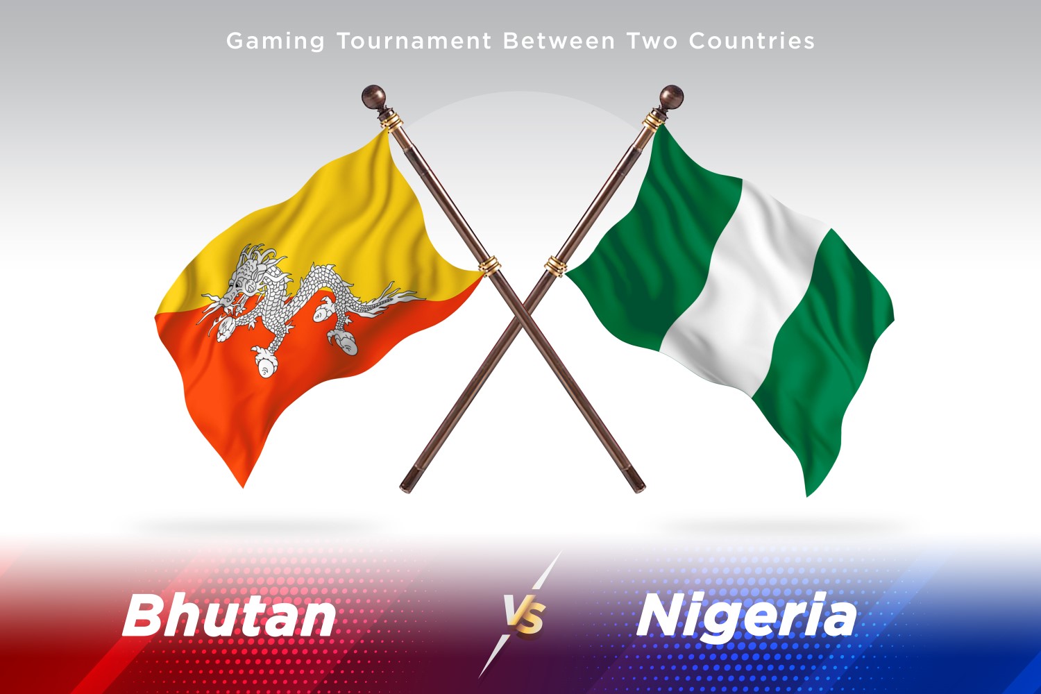 Bhutan versus Nigeria Two Flags