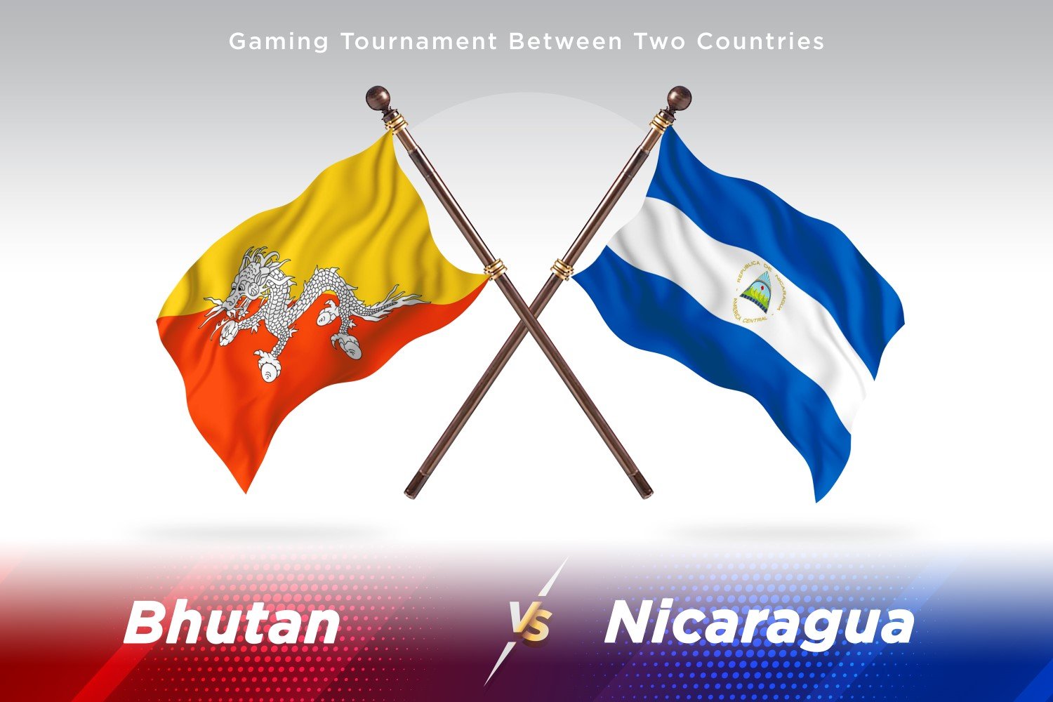 Bhutan versus Nicaragua Two Flags