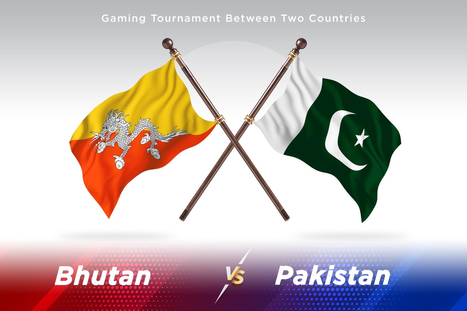 Bhutan versus Pakistan Two Flags