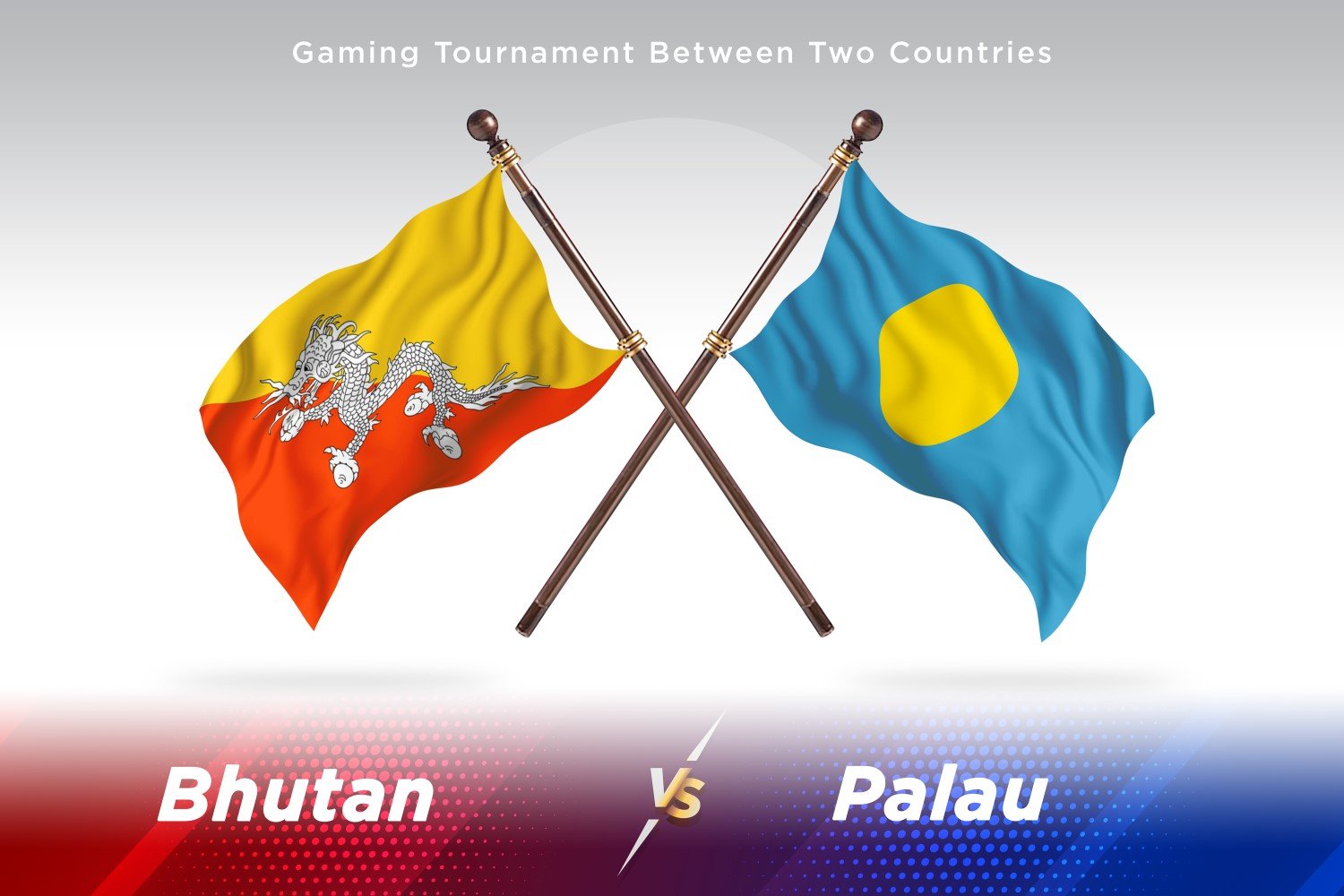 Bhutan versus Palau Two Flags