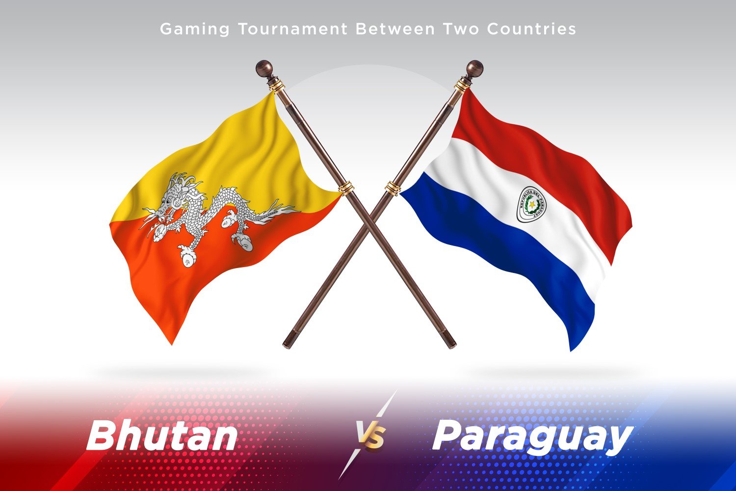 Bhutan versus Paraguay Two Flags