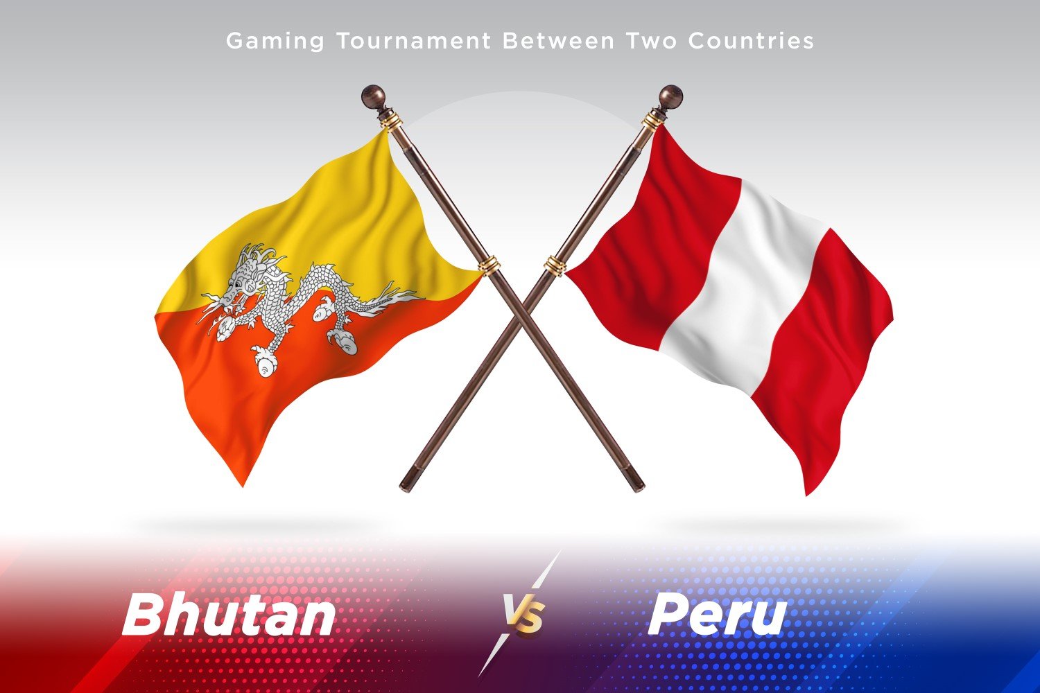 Bhutan versus Peru Two Flags