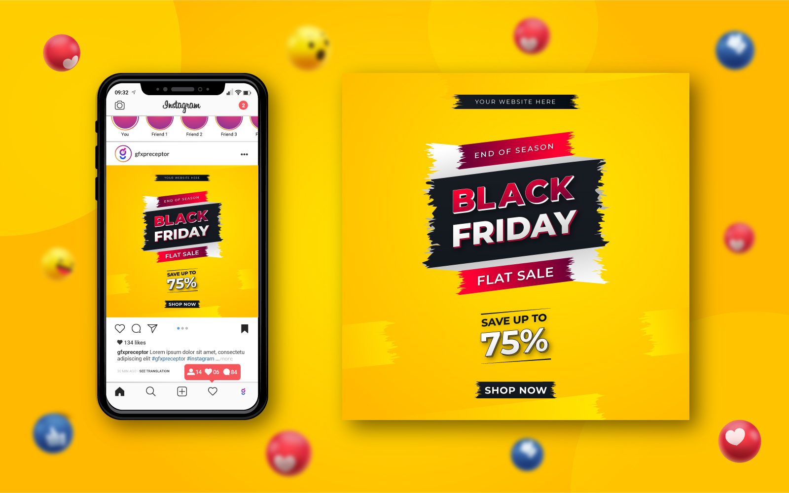 Flat Design Black Friday Social Media Banner