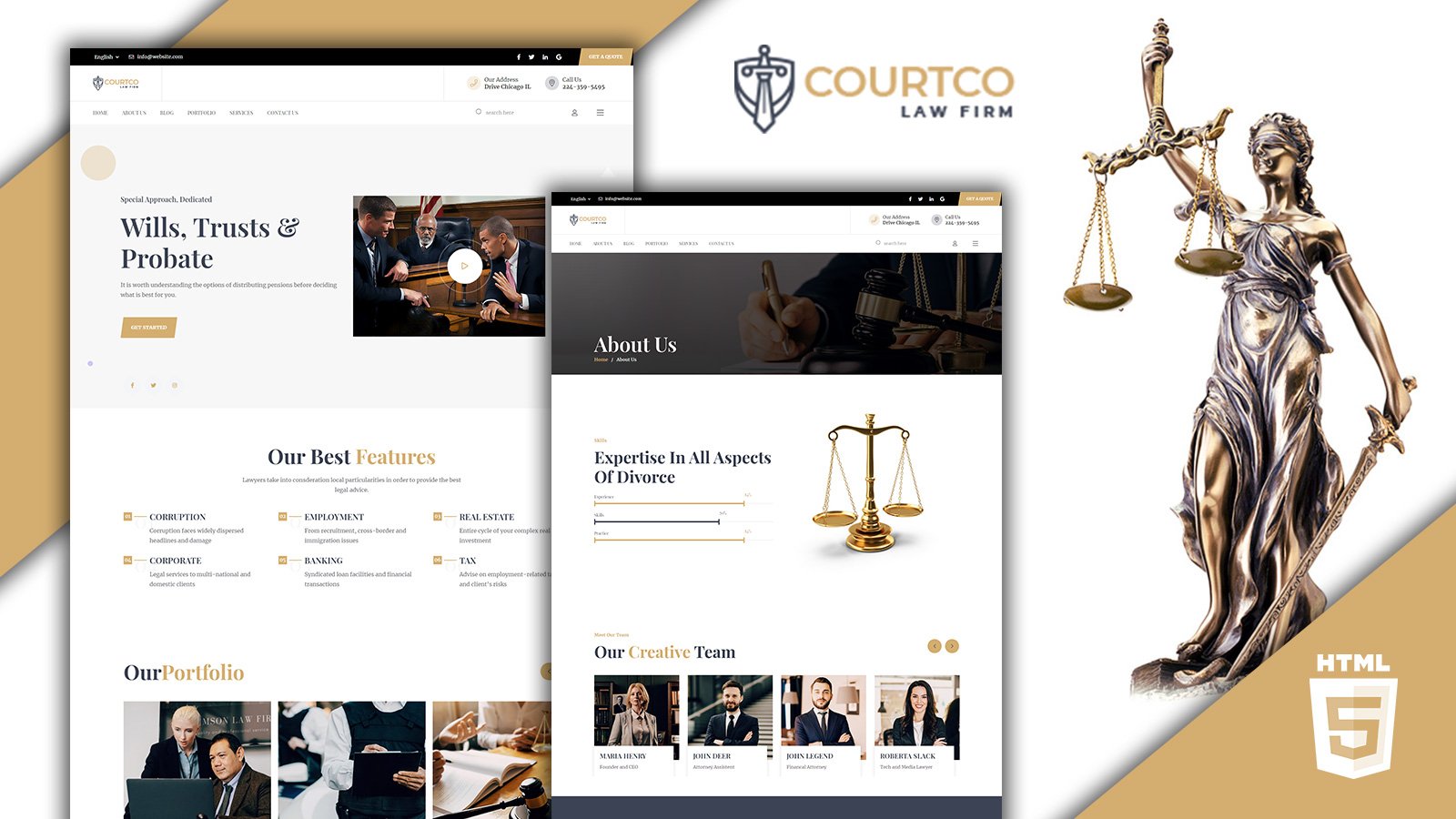 Courtco Law and Advocate HTML5 Website Template