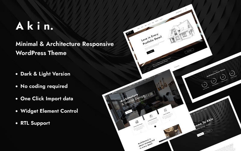Akin - Minimal &  Architecture Responsive WordPress Theme