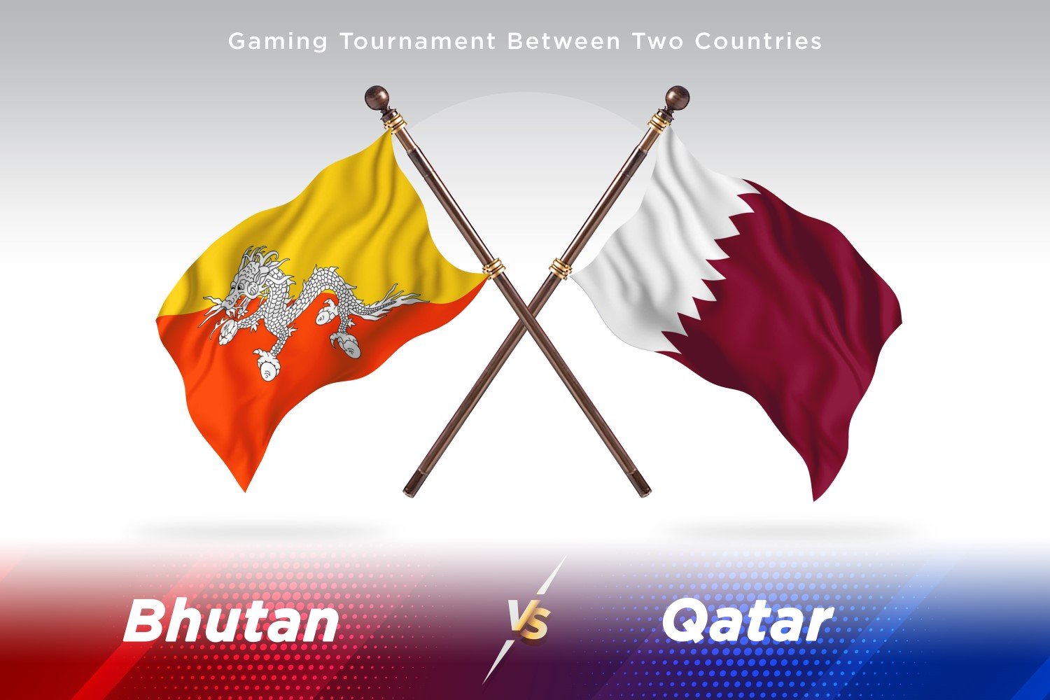 Bhutan versus Qatar Two Flags