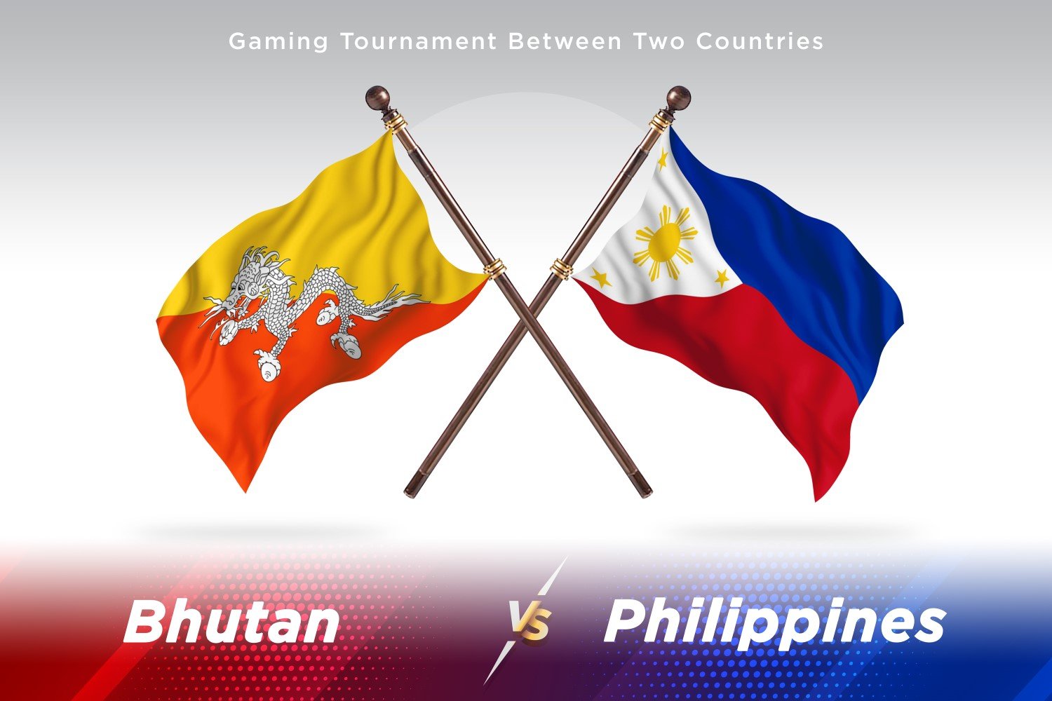 Bhutan versus Philippines Two Flags