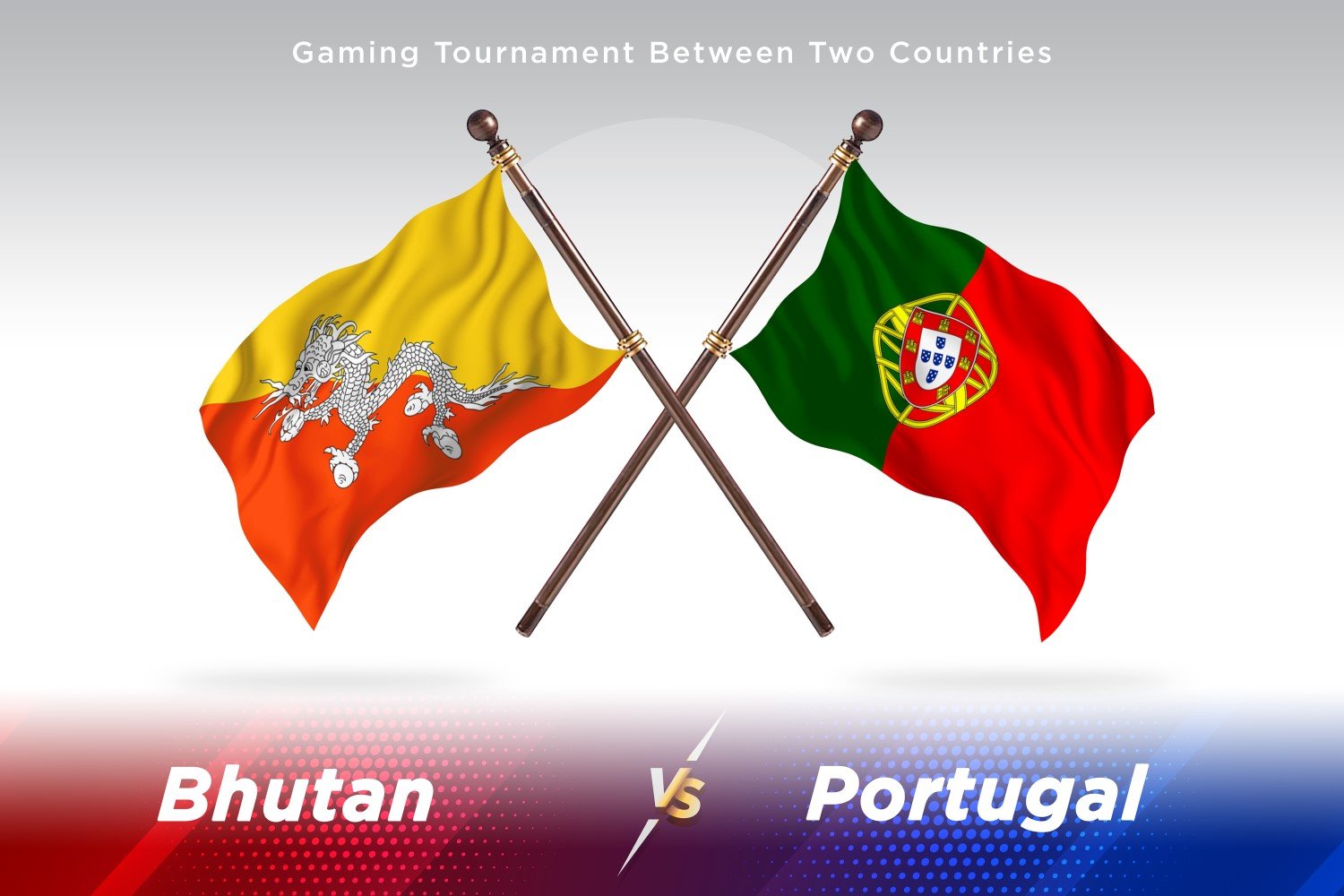 Bhutan versus Portugal Two Flags