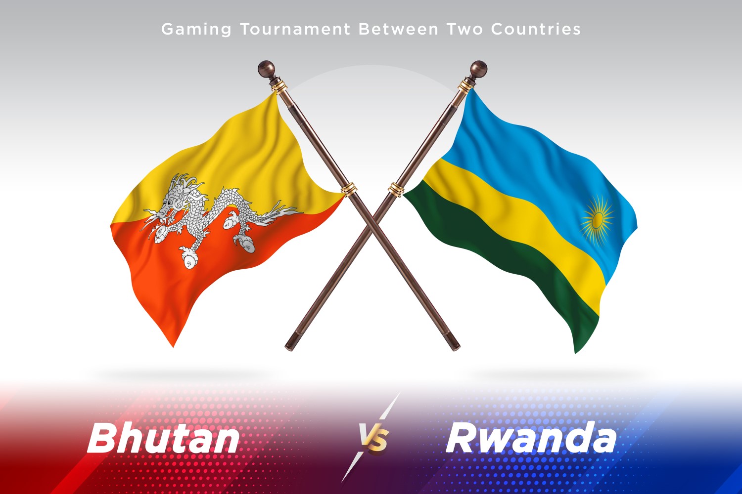 Bhutan versus Rwanda Two Flags