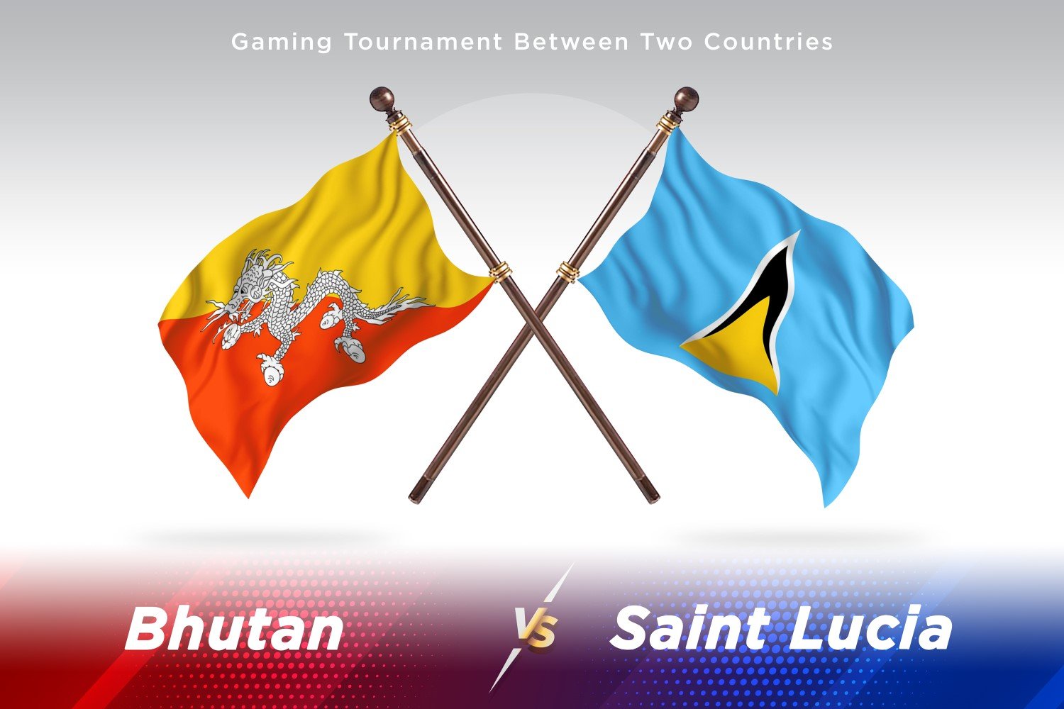 Bhutan versus saint Lucia Two Flags