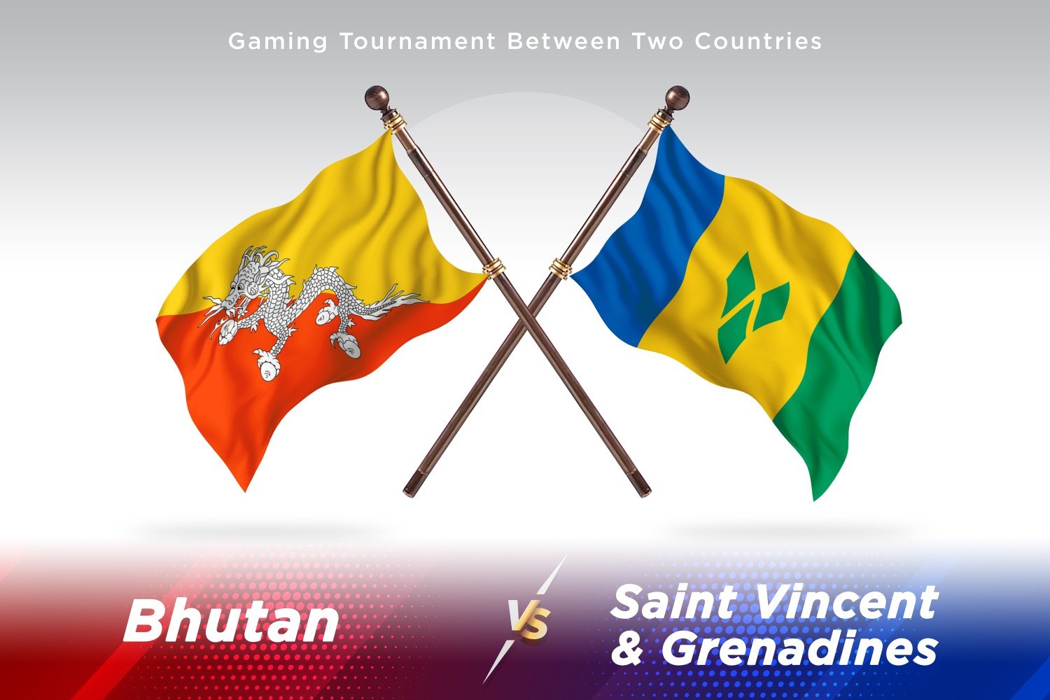 Bhutan versus saint Vincent and the grenadines Two Flags