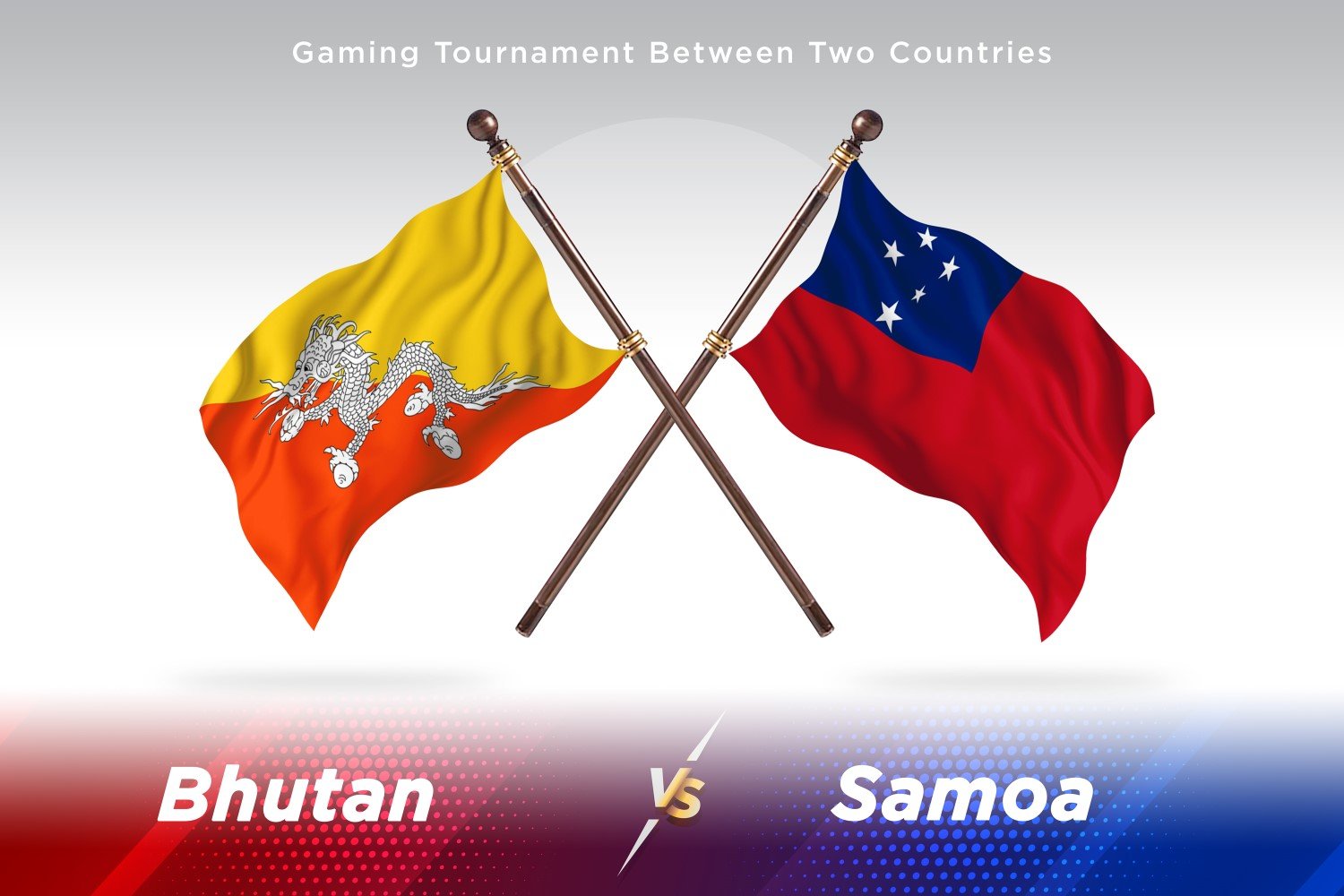 Bhutan versus Samoa Two Flags