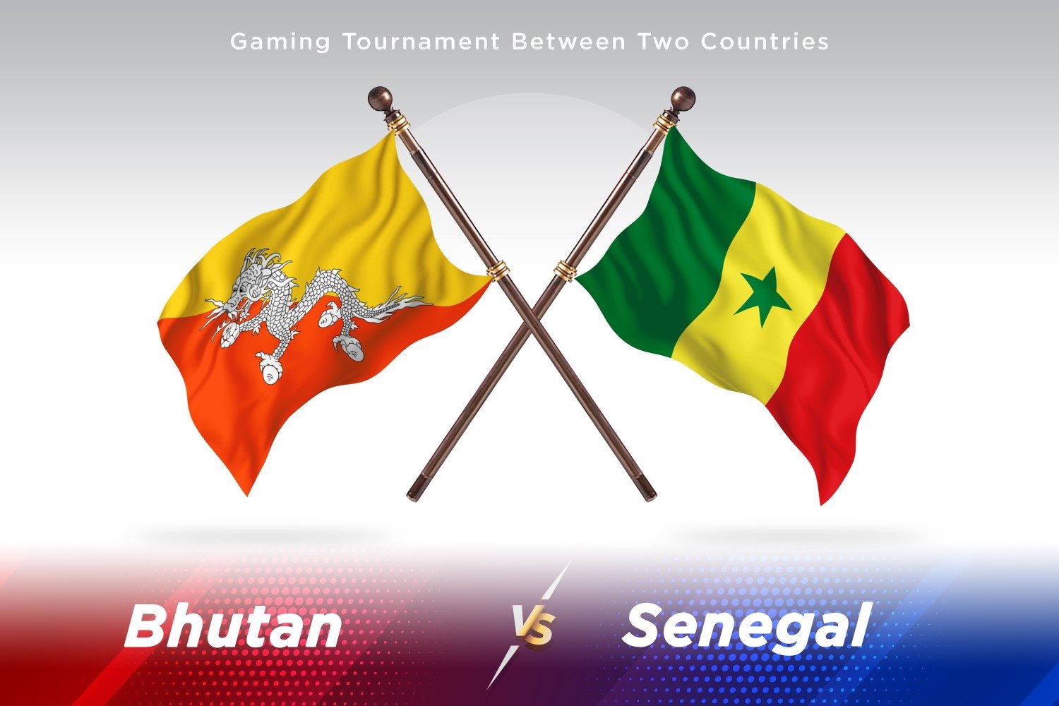 Bhutan versus Senegal Two Flags