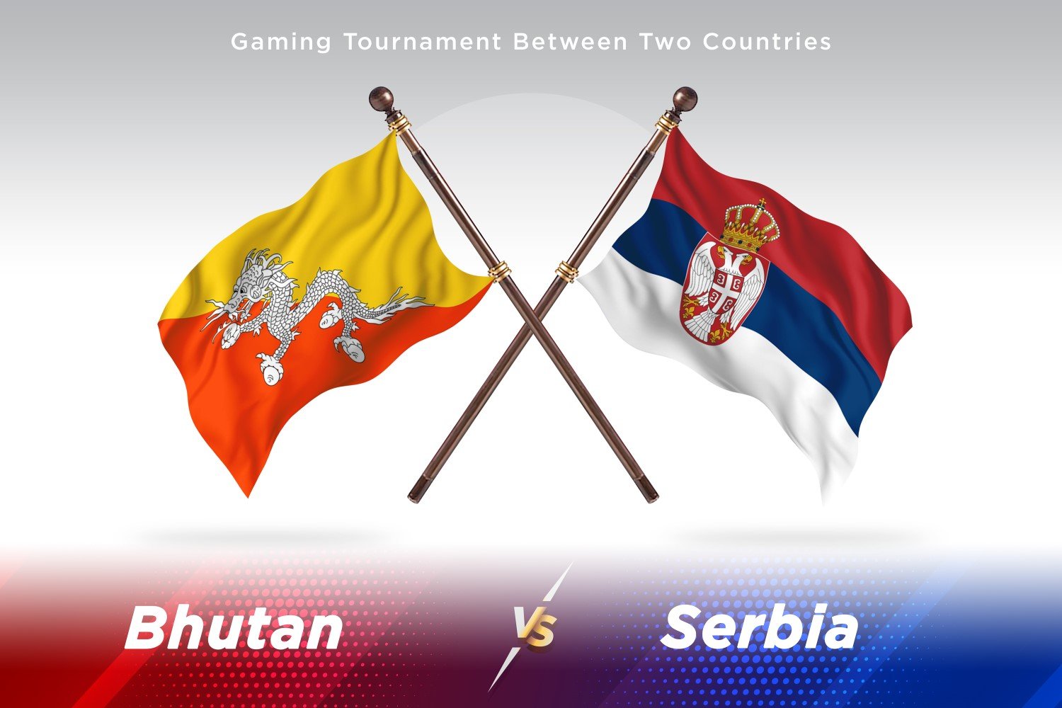 Bhutan versus Serbia Two Flags