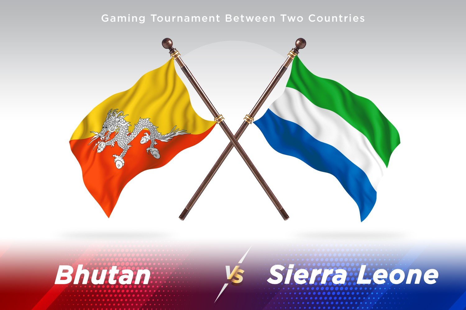 Bhutan versus sierra Leone Two Flags