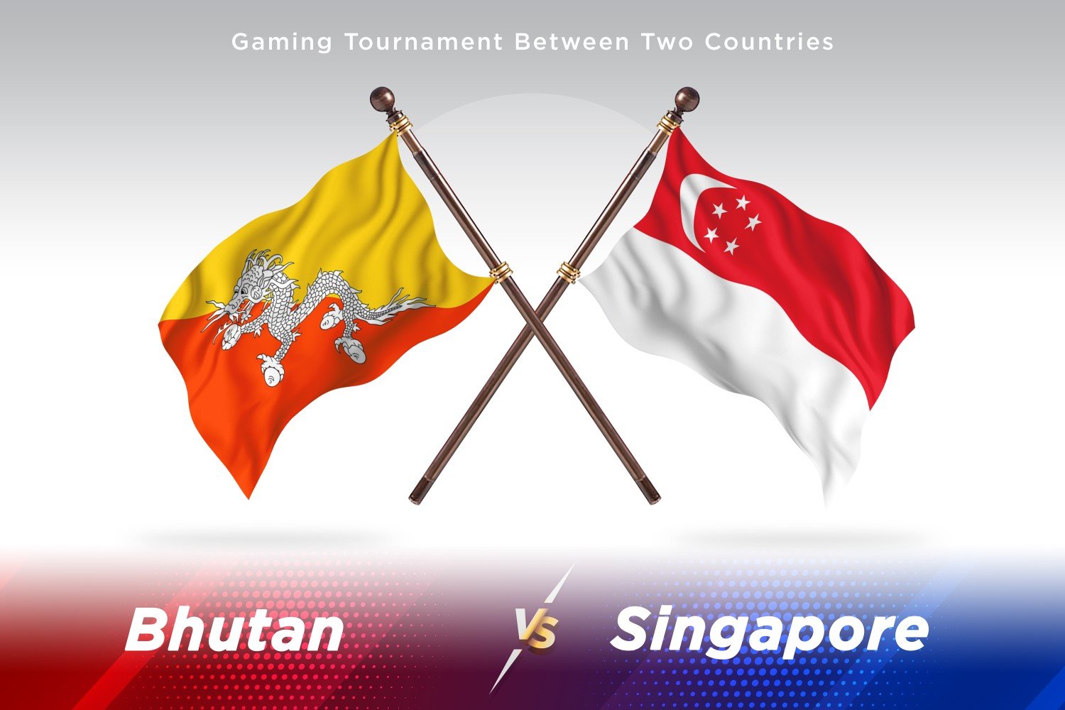 Bhutan versus singapore Two Flags