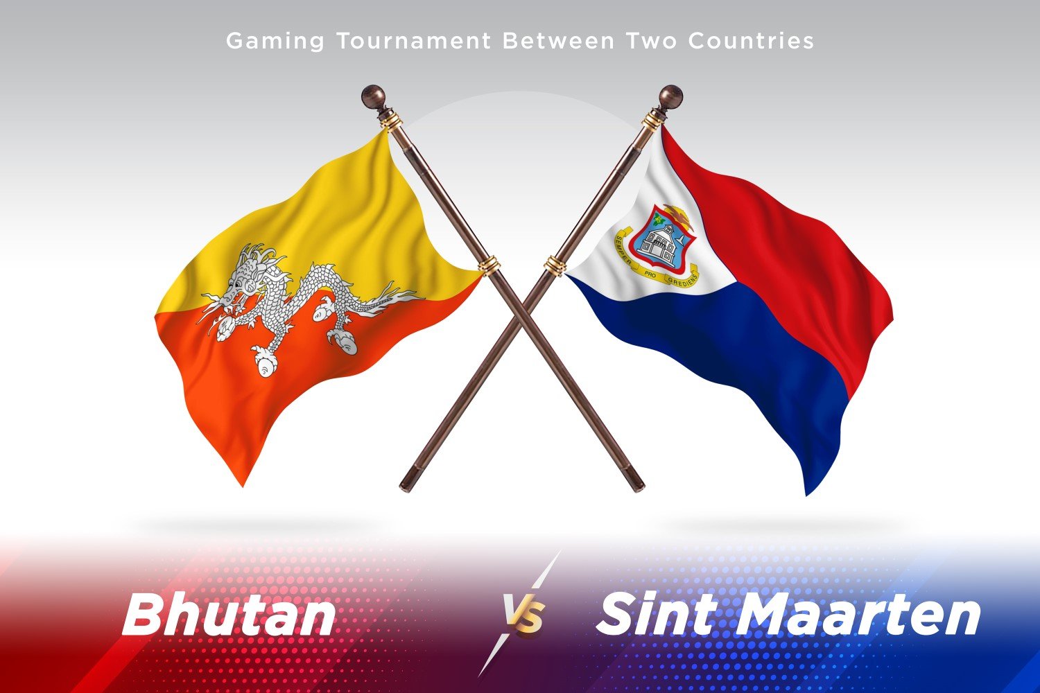 Bhutan versus Sint Maarten Two Flags