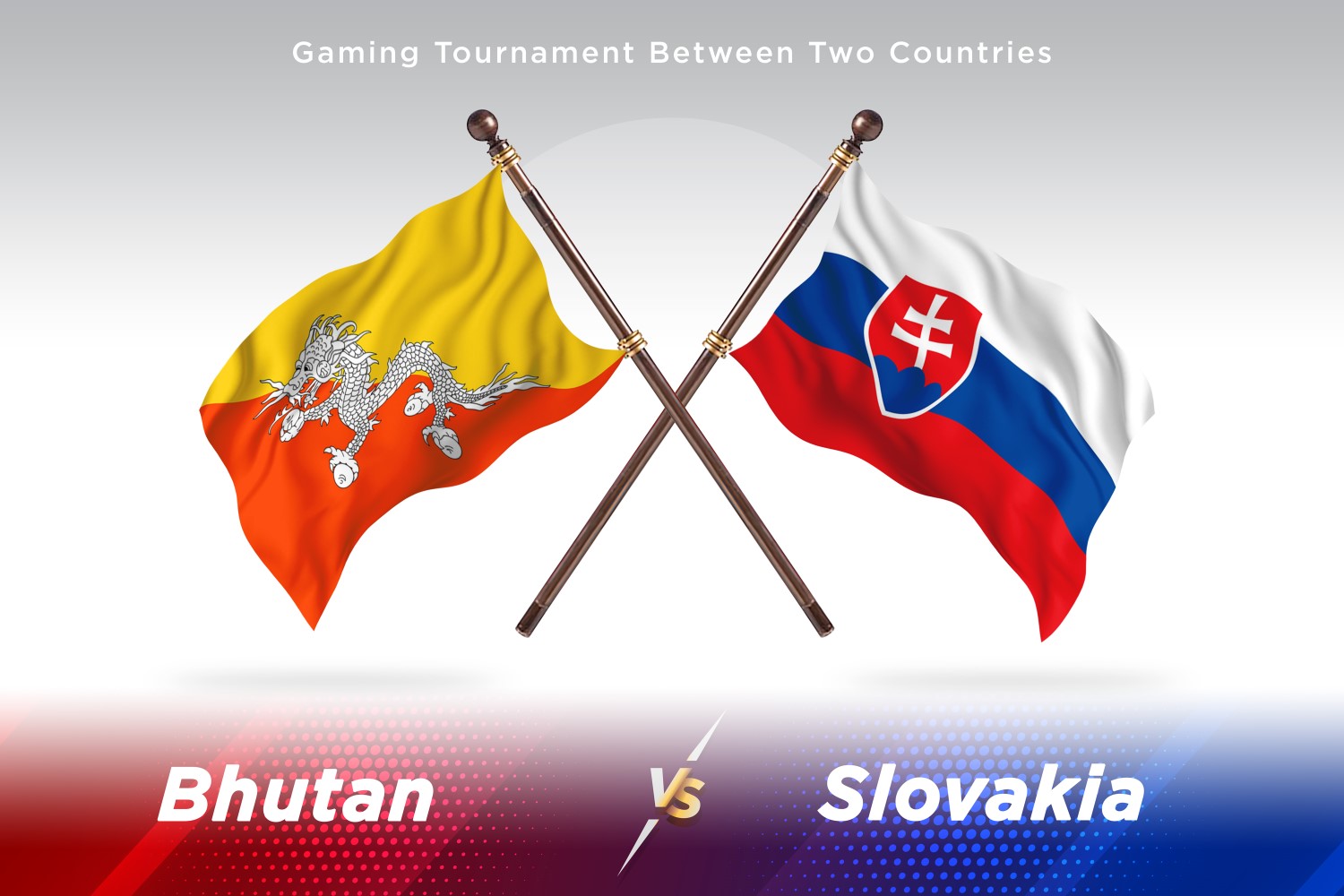 Bhutan versus Slovakia  Two Flags