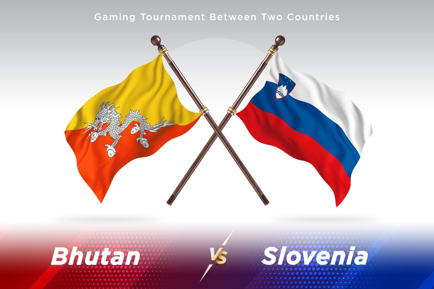 Bhutan versus Slovenia Two Flags