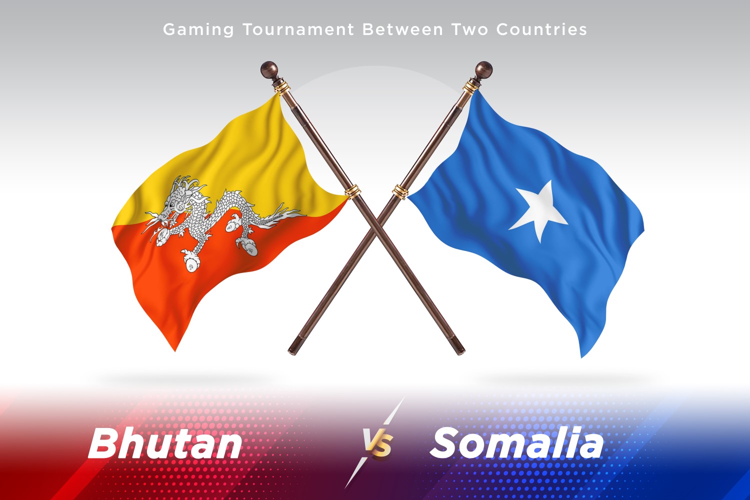 Bhutan versus Somalia Two Flags