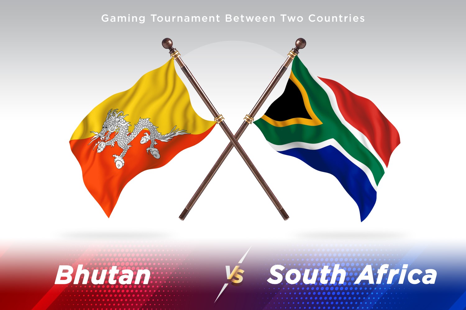 Bhutan versus south Africa Two Flags