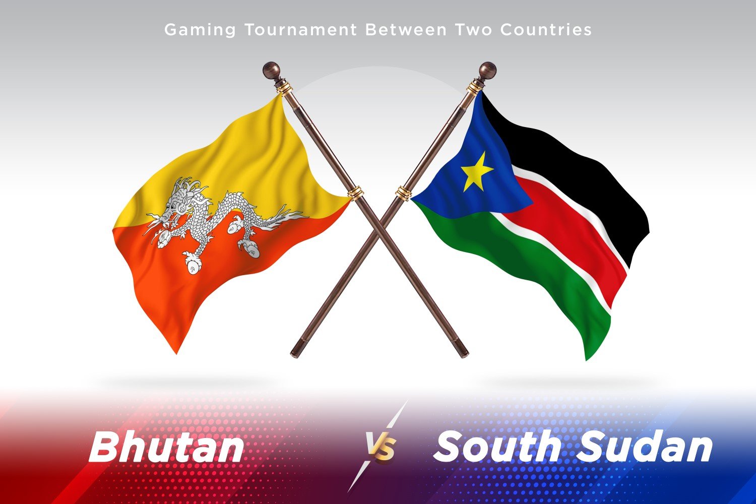 Bhutan versus south Sudan Two Flags