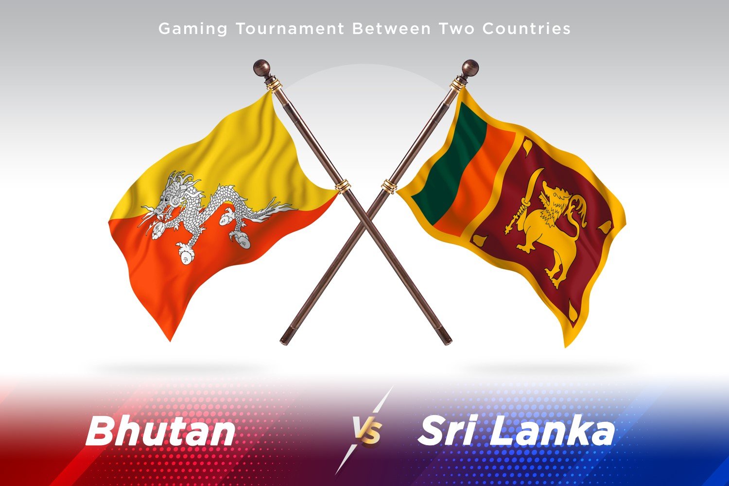 Bhutan versus Sri Lanka Two Flags