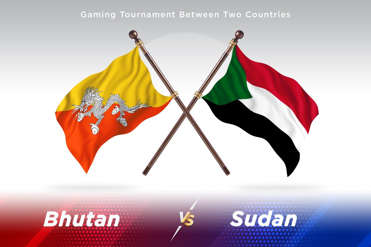 Bhutan versus Sudan Two Flags