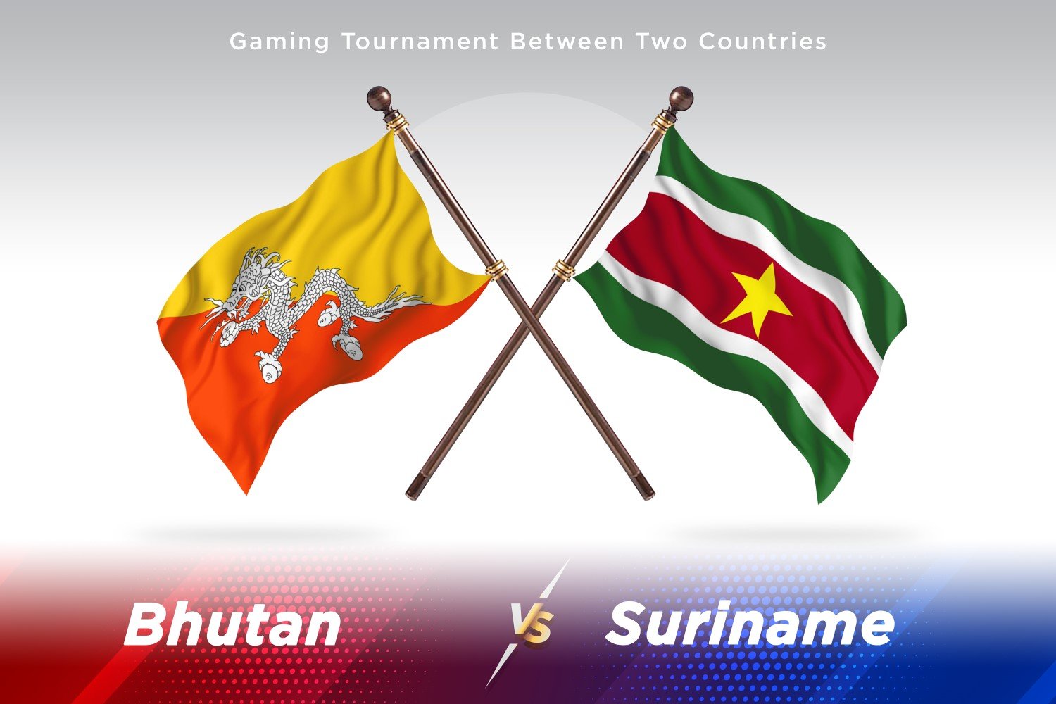 Bhutan versus Suriname  Two Flags