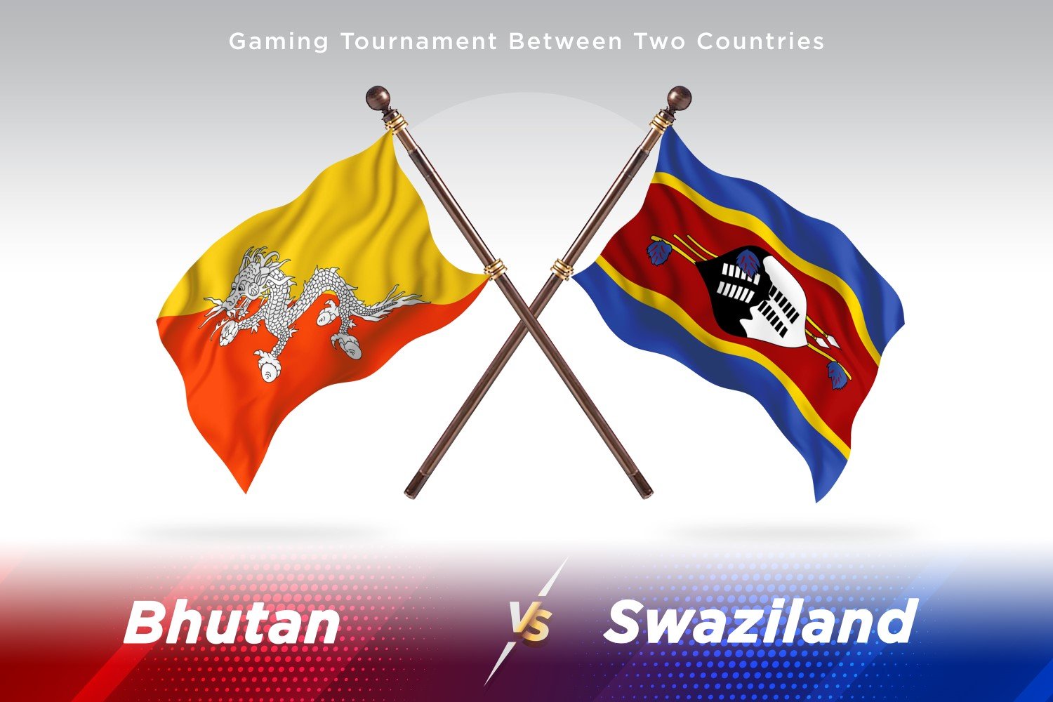 Bhutan versus Swaziland Two Flags