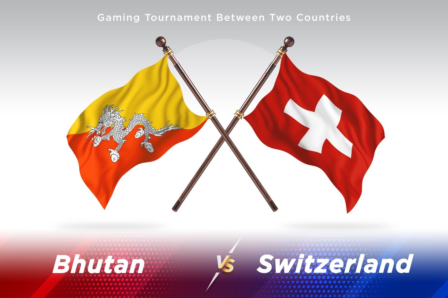 Bhutan versus Switzerland Two Flags