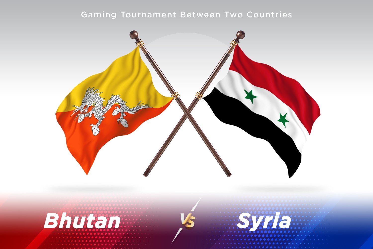 Bhutan versus Syria Two Flags