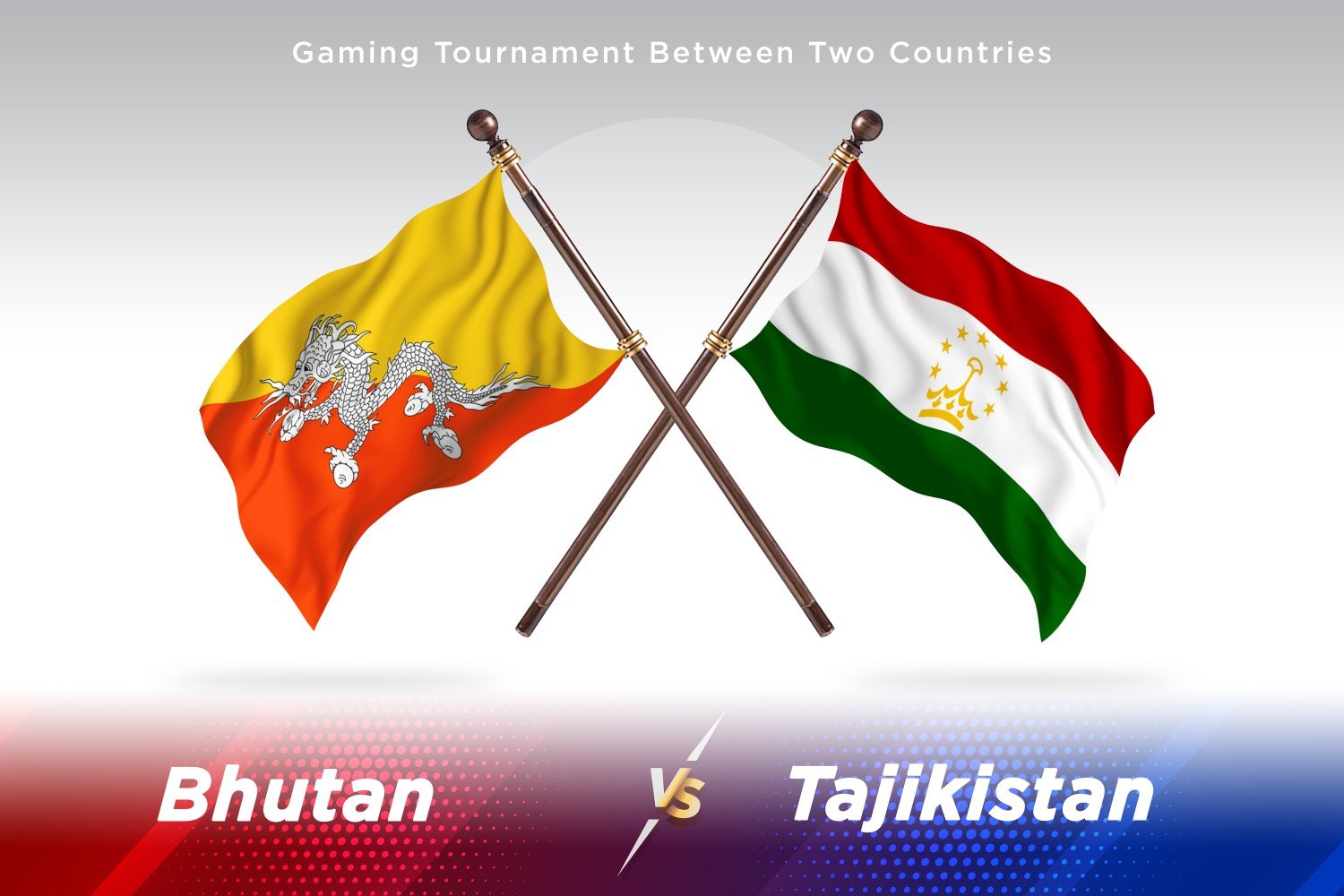 Bhutan versus Tajikistan Two Flags