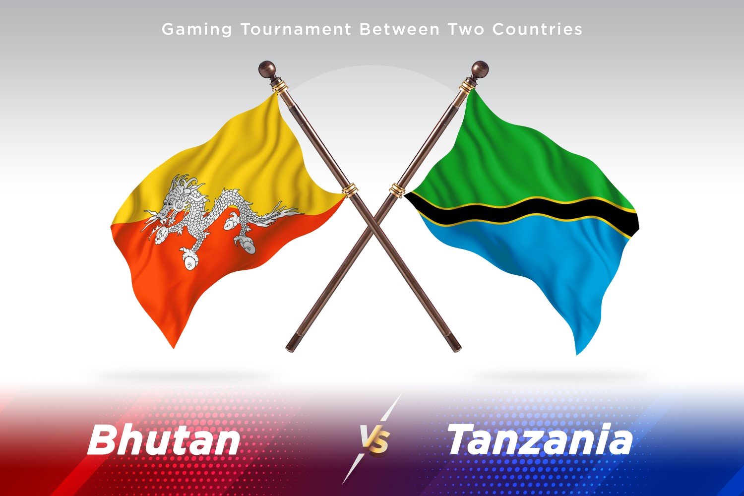 Bhutan versus Tanzania Two Flags