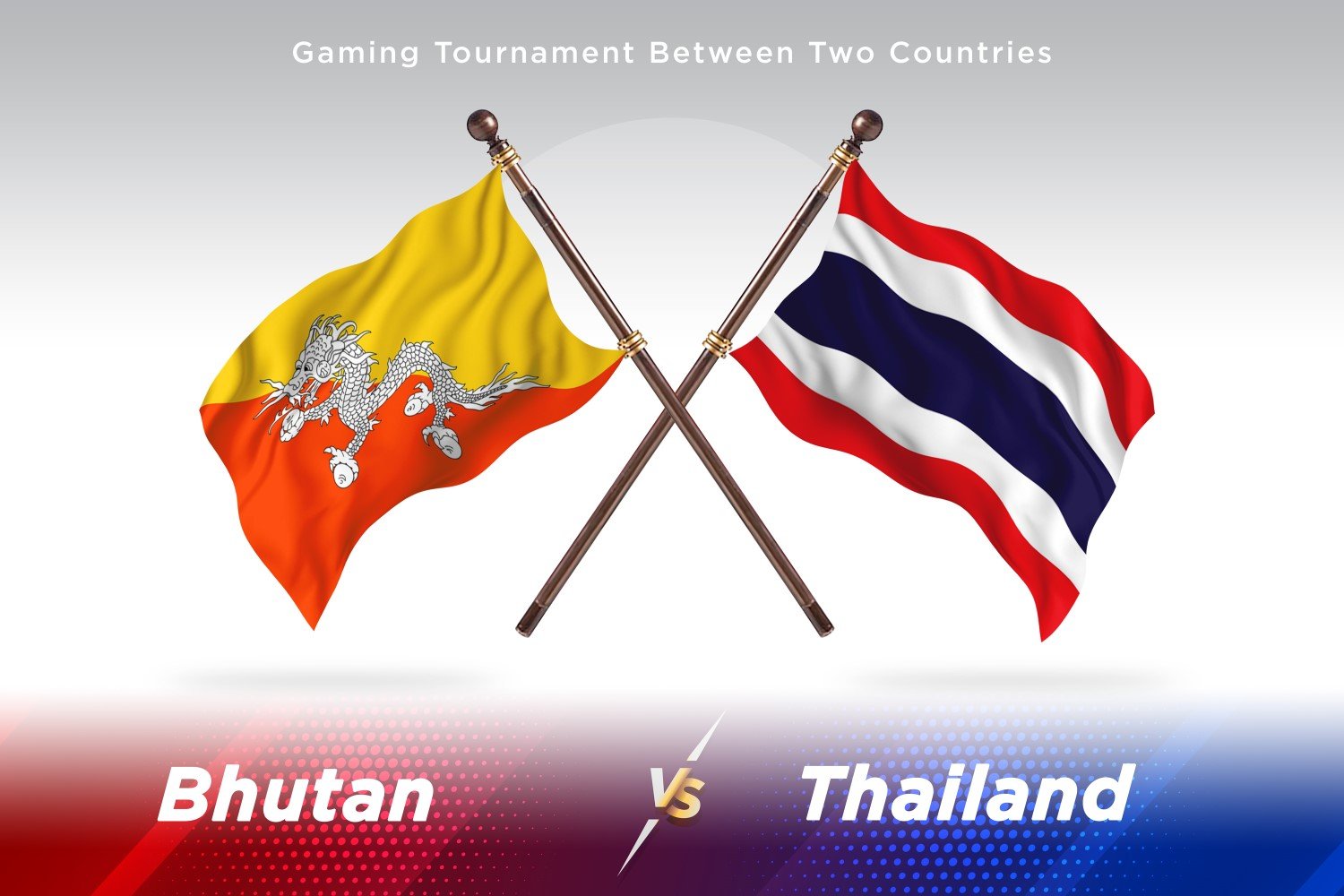 Bhutan versus Thailand Two Flags