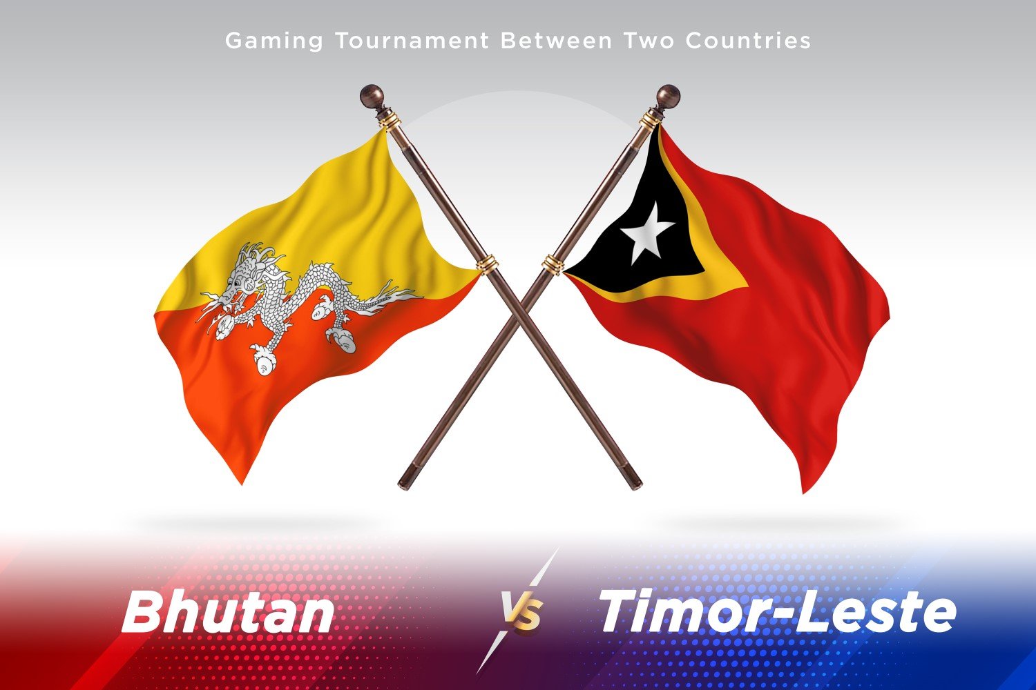 Bhutan versus Timor-Leste Two Flags